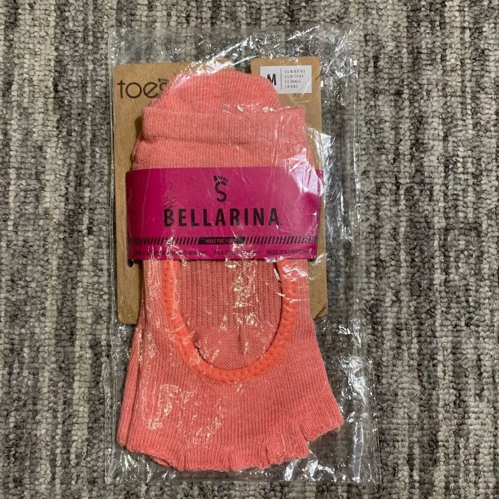 Brand New Bellarina‎ Women's Size Medium 8.5-10.5 Toe Socks Pink Organic Cotton